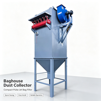 Collecteur de poussière industriel à filtre à sacs, unité de dépoussiérage à jet pulsé pour l'usine de production de bouteilles en verre, nettoyage des poussières de cullet
