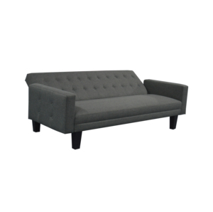 Canapé-lit moderne décontracté gris foncé à trois <span class=keywords><strong>places</strong></span> en tissu réglable pour salons, chambres, appartements, hôtels, bureaux - Product Image 4
