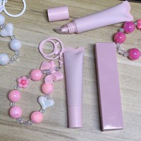 Baume à lèvres hydratant brillant à marque privée, tubes souples, gloss à lèvres avec porte-clés mignon, huile à lèvres repulpante