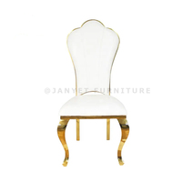 Chaises de salle à manger en or de style luxueux en acier inoxydable