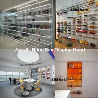 Vitrine de présentation personnalisée en acrylique transparent à 5 niveaux, autoportante, avec bande LED, anti-poussière, multifonctionnelle