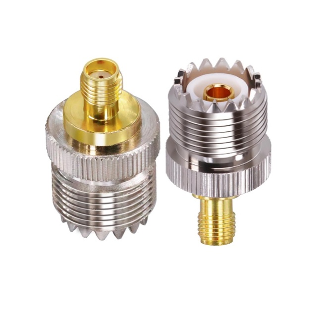 Premium 50 Ohm SMA Female to UHF SO-239 Female RF Coax Adapter Gold-Plated Pure Copper for Ham Radio Antenna Router GPS Signal