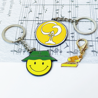 Porte-clés en métal de haute qualité avec logo d'équipe sportive personnalisé, plaqué or, émail dur