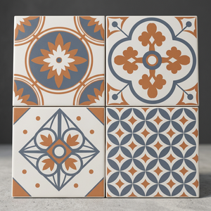 Azulejos de Cerámica Rústicos con Patrón Marroquí Vintage de 400x400 mm, Impresión Digital Decorativa para Interiores - Product Image 5