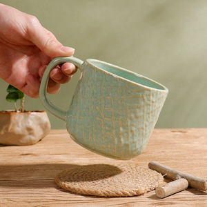 Taza de Café de Porcelana Pintada a Mano con Diseño Nórdico, Personalizable con Logotipo, Reutilizable, Apta para Alimentos, Lavavajillas y Microondas, para Negocios - Product Image 3