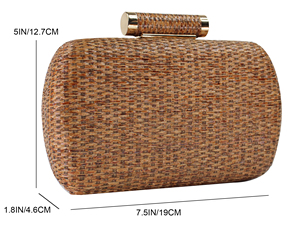 Commercio all'ingrosso di 2024 moda di lusso delizia sera pochette intrecciata borse di alta qualità a tracolla in metallo borse di paglia per le donne - Product Image 6