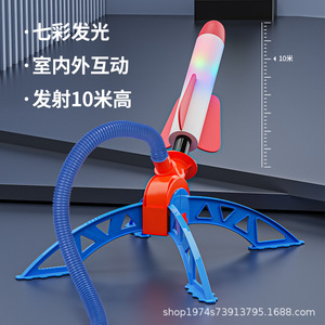 ของเล่นจรวดสกายไฮพลาสติกแบบใช้เท้าพร้อมไฟ LED สำหรับเด็กอายุ 3-6 ปี เล่นกลางแจ้ง - Product Image 2