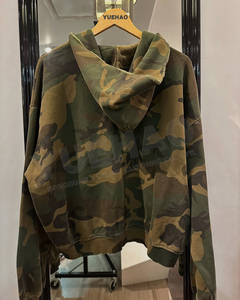 Manufacturer Custom Hoddie Hombre Dtg Printed 420 GSM Cotton French Terry Zip up Camouflage <b>Camo</b> Acid Wash Distressed <b>Hoodie</b> <b>Men</b> - Product Image 2