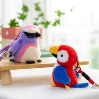 Mini peluches réalistes doux oiseau sauvage en peluche porte-clés petit moineau Toucan perroquet martin-pêcheur jouets en peluche