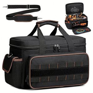 Multifunctional Portable Oxford Tool Bag Large Capacity Electrician Organizer with Shoulder Strap Heavy-Duty Crossbody - Product Image 1