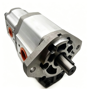 Pompe à engrenages jumelée haute performance STOCK CBQT-E563/F432 conçue pour les circuits hydrauliques de direction et de levage - Product Image 2