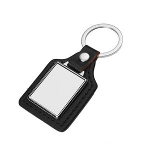 Customizable Logo Metal <b>Keychains</b> Heat Transfer Printable PU <b>Leather</b> DIY <b>Keychains</b> for Wholesale - Product Image 3
