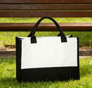 Sac fourre-tout en toile écologique à motif lettres imprimé sur mesure avec fermeture éclair, grande capacité, sac de plage - Product Image 2