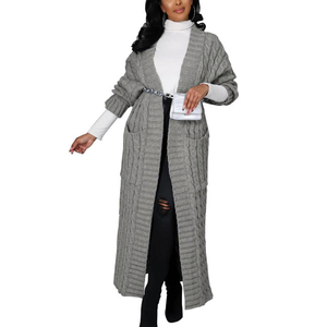 Autumn Winter Sexy Loose Long Sleeved Lady <strong>Knit</strong> Coat Europe America Long Style Large-size Women's Knitted <strong>Sweater</strong> Coat - Product Image 1