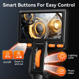 Outil d'inspection OEM/ODM, <span class=keywords><strong>photo</strong></span> et vidéo, double <span class=keywords><strong>objectif</strong></span> 8,5 mm, endoscope semi-rigide 1,5 m, double caméra, direction articulée, boroscope industriel - Product Image 5