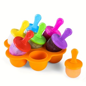 <span class=keywords><strong>Mini</strong></span> molde para paletas de hielo DIY de 7 cavidades con palos de plástico de colores moldes para paletas de silicona de grado alimenticio bandejas antiadherentes para cubitos de hielo - Product Image 5