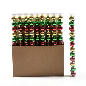 ENSEMBLE DE 12 BALLES EN PLASTIQUE BRILLANTES/MATTE DORÉES/VERTES/ROUGES, DIAM. 3CM - Product Image 1