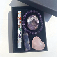 Bracelet en cristal naturel Jingfa en gros, améthyste, quartz rose, avec boîte cadeau en forme de cœur pour offrir