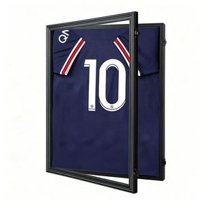 Hinged <strong>Shadow</strong> <strong>Box</strong> Jersey <strong>Frame</strong> with Swinging Access Door for Easy Autographed Shirt Replacement in Sports Bars and Fan Caves - Product Image 4