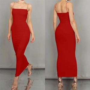 Robes maxi sexy pour femmes, vente chaude d'été, imprimées numériquement, sans manches, moulantes, dos nu, haute élasticité, robe de soirée - Product Image 2