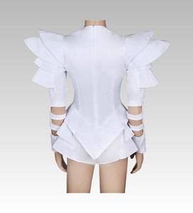 Body Bianco da Donna per Danza Jazz, Costumi per Ballerine da Bar e DJ, Abbigliamento <span class=keywords><strong>Sexy</strong></span> da Nightclub, Outfit con Diamanti Colorati per Cantanti DS e Ballerine Hip-Hop, Abbigliamento da Palcoscenico - Product Image 4