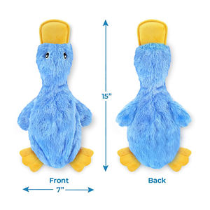 Sarı mavi pembe renk sevimli hiçbir doldurma ördek yumuşak kırışık köpek oyuncak Squeaker ile - Product Image 5