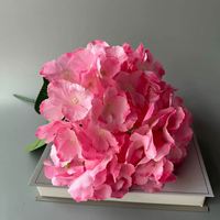 Bouquet d'hortensias artificiels en soie réaliste à 5 tiges, fait main, pour décoration de mariage, de Thanksgiving et de Nouvel An, élégant