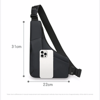 Sac de poitrine décontracté de sport et de plein air, antivol, vente en gros, sacs de taille imperméables pour hommes, logo personnalisé, sac bandoulière de luxe