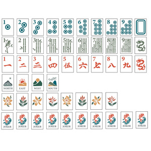 Juego de Mahjong Americano de Lujo Moderno de 4 Capas de Acrílico, para Uso Doméstico, con Fichas de Mahjong Pintadas a Mano con Diseño Floral, Portátiles - Product Image 4