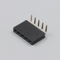 Conector PCB SCONDAR OEM de 2.54mm de paso, de orificio pasante, de ángulo recto, de una sola fila, 5P, 5 pines, macho y hembra, para placa a placa
