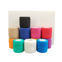 Rouleaux de bandage cohésive colorés de 5cm, logo médical personnalisé imprimé, non tissé, auto-adhésif, bandage de sport