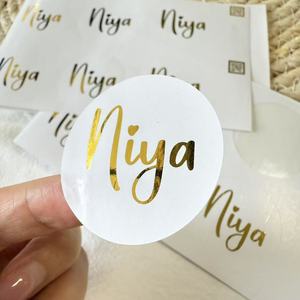 custom round shaped gold logo <b>label</b> sticker for <b>packaging</b> - Product Image 1