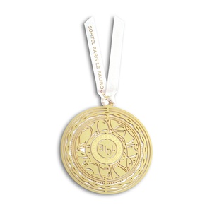 Holiday Promotion Gift Complex Gear Design Metal <b>Bookmark</b> with White Ribbon - Product Image 5