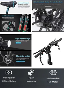 SL-E2038-7S 13AH <span class=keywords><strong>Shimano</strong></span> Vélo électrique pliant en alliage d'aluminium Vélo <span class=keywords><strong>de</strong></span> neige unisexe à 7 vitesses avec frein à disque et gros pneu - Product Image 4