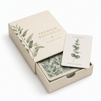 Cartes à Jouer Botaniques Personnalisées Premium |   Coins arrondis, respectueux de l'environnement |   Finition en lin de luxe |   Papier Familial Minimaliste