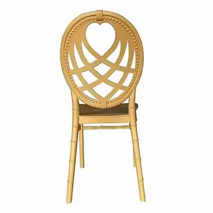 Vente en Gros de Chaises Phoenix Empilables Monobloc en Résine Or pour Événement Mariage