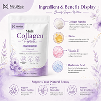 Poudre de peptides de collagène multi-sources à marque privée OEM, supplément protéiné beauté et nutrition, 1 lb (454 g)