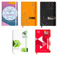 Carnet personnalisable avec logo, toucher doux, impression holographique, couverture rigide en PU, format A5