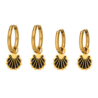 Boucles d'oreilles à pompons coquillages pour femmes, style océan, couleur or, bijoux fantaisie, vente en gros