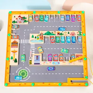 Magnetic Maze Toy Montessori Maze Activity Board Alphabet Learning | Educational Montessori Maze Magnetic Puzzle For Kids