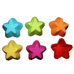 Star-Shaped <b>Silicone</b> Muffin Cups 7Pcs 7x3cm For Cake <b>Baking</b> And Dessert Making - Product Image 5