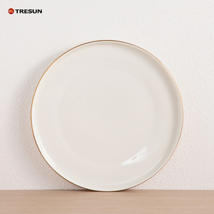 2026 Luxury Nordic Ceramic Dinnerware <b>Set</b> Kiln Glazed Porcelain Tableware with Gold Rim White Luxury Plates - Product Image 6