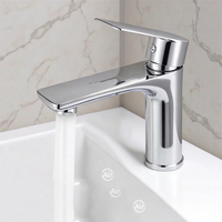 Robinet de lavabo monocommande en acier inoxydable SUS304 chromé de qualité commerciale pour projets d'aménagement en gros pour appartements et hôtels