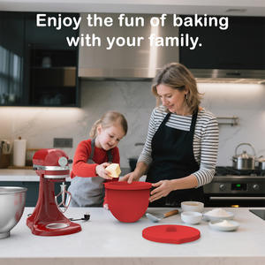 Revêtements de <span class=keywords><strong>bol</strong></span> en silicone pour mélangeurs <span class=keywords><strong>KitchenAid</strong></span>, revêtement de <span class=keywords><strong>bol</strong></span> de mélange de 5 litres avec <span class=keywords><strong>couvercle</strong></span>, bols en silicone réutilisables pour la pâtisserie - Product Image 3