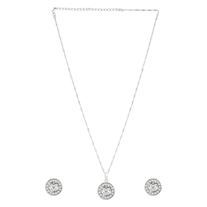 Exquisite CZ American Diamond Teardrop <b>Necklace</b> <b>and</b> <b>Earrings</b> <b>Set</b> for Women <b>Silver</b> Sparkling Jewelry Perfect for Weddings Parties - Product Image 5