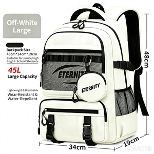 <b>Black</b>, White, Red, Green Large Capacity <b>Waterproof</b> Polyester Student <b>Backpack</b> Multi Pockets for School Travel Wholesale - Product Image 3