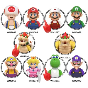 Wm6103 kinopio supermario bowser koopa Luigi Yoshi công chúa đào wario waluogi phim hoạt hình trò chơi khối xây dựng bằng nhựa đồ chơi trẻ em