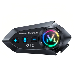 Casque de moto sans fil Y12, casque de moto avec microphone intégré, 1000 mAh, autonomie ultra longue, étanche, mains libres, talkie-walkie pour moto - Product Image 1