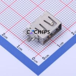 906-762A1014D10200 USB Connector Through hole Component (THT) Connector Type-A USB 2.0 Female Side Insert - Product Image 1