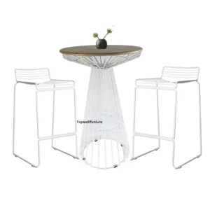 Stock Modern Metal Wire Bar Table Steel Wire Cocktail Table Commercial Wedding Lease High Top Tables